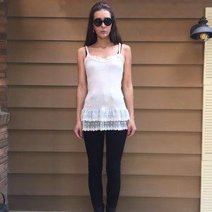 Anthropologie Lace Trim Tank